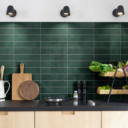 selbstklebende Wandfliese Premium Stacked Tiles emerald image number null